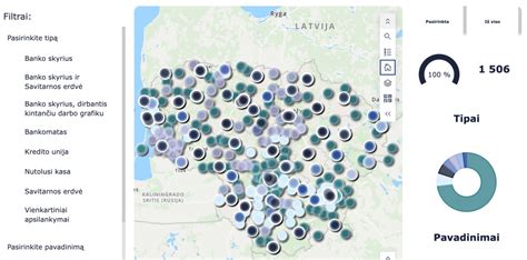 Žemėlapis, rodantis abortų paslaugų prieinamumą Lietuvos regionuose