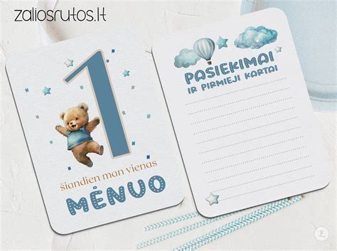 Kūdikio mėnesių kortelės su zuikučiu