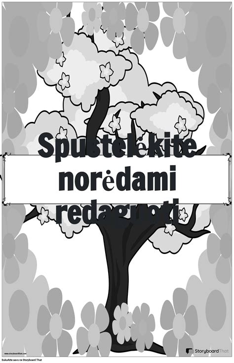 Darželio lankomumo plakatas su medžio motyvu