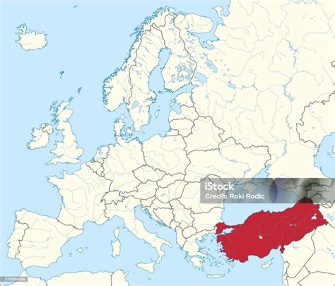Map of Europe with highlighted Turkey and Lithuania