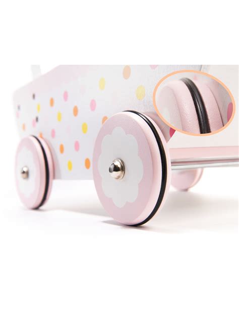 Vežimėlis su rožinės spalvos papuošalu