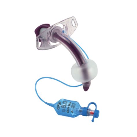 Scheminė iliustracija tracheostomijos kanulės su sušvirkšta manžete.