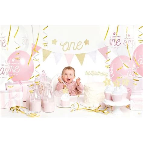 Vaiko gimtadienio dekoracijos su skaičiumi 1