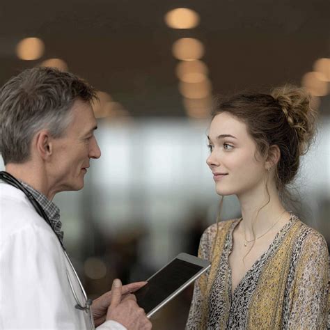 Moteris, konsultuojanti su gydytoju apie kontracepciją