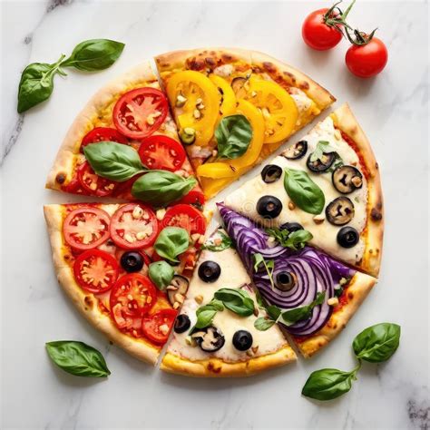 Gourmet pizza with various toppings