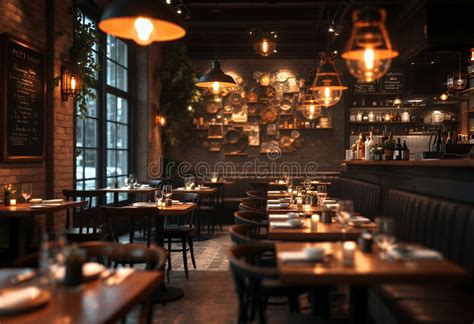 Cozy restaurant interior with modern design