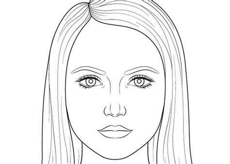 schematinis merginos veido proporcijų brėžinys