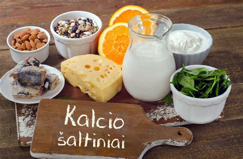 kalcio turintys maisto produktai