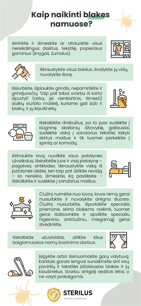 Infografika: Blusų naikinimo namuose žingsniai