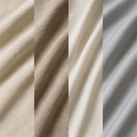 skirtingų audinių pavyzdžiai: bambukas, medvilnė, flanelė