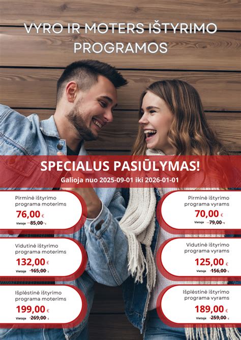 moters ir vyro vaisingumo tyrimai