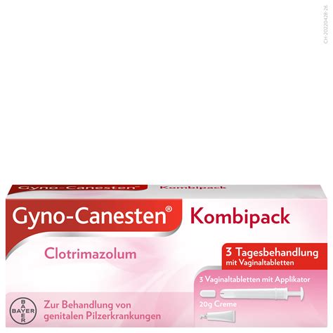 Gyno-Canesten kremo ir kapsulių pakuotės