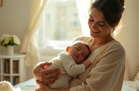 Motina, švelniai kalbanti savo kūdikiui