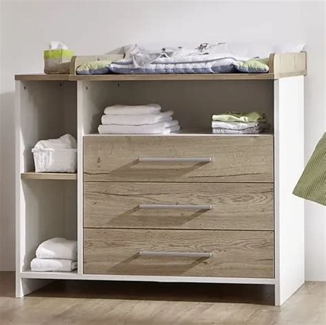 Schardt Eco Stripe balta komoda su driftwood imitacija