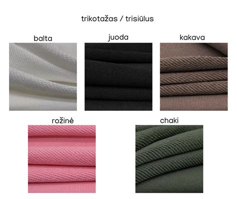 Įvairių audinių pavyzdžiai