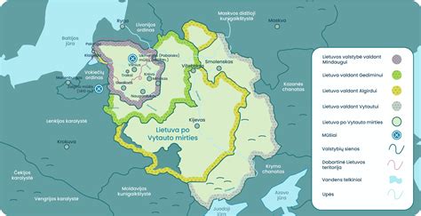 Lietuvos Didžiosios Kunigaikštystės žemėlapis Vytauto Didžiojo valdymo laikais