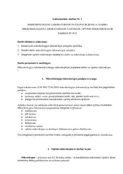 Laboratorijos patalpos su tyrimų įranga