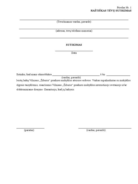 Informuoto sutikimo forma