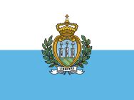 San Marino vėliava ir kraštovaizdis