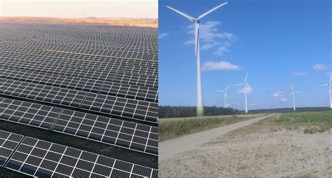 Vėjo jėgainės ir saulės panelės