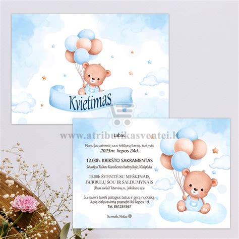 Krikštynų kvietimai su kūdikio nuotrauka