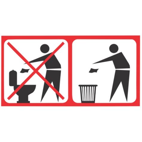 simbolis su įspėjimu apie netinkamumą mesti į WC