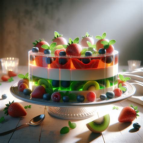 Ne keptas tortas su vaisiais ir grietinėlės kremu