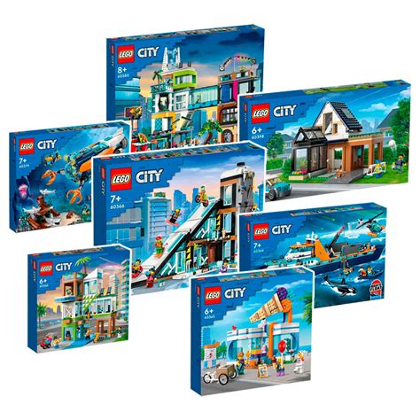 LEGO City personažai mėlynais kombinezonais
