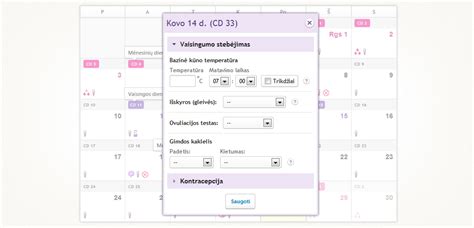 vaisingumo kalendorius