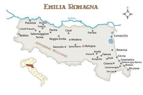 Emilija-Romanija regiono žemėlapis