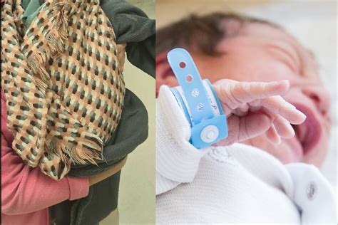 Kūdikis glaudžiai prigludęs prie tėvų krūtinės, nešamas specialioje nešynukėje