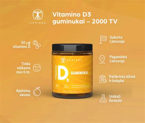 Infografika, rodanti vitamino D3 naudą vaikams