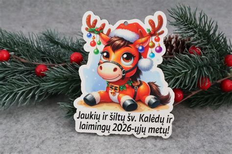 Kalėdinis rankdarbis su arkliuku ir eglute